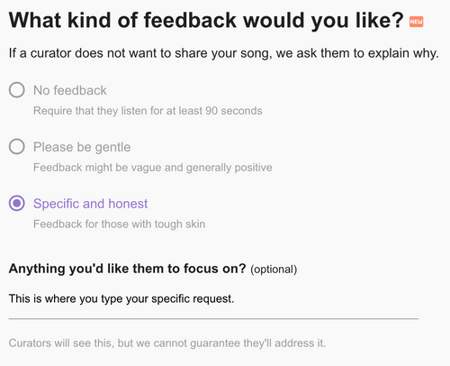 What type of feedback should I choose? | SubmitHub